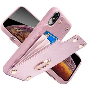 Wallet cellphone case for iPhoneX- Rose gold